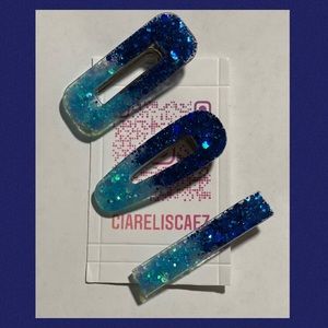 Handmade resin hair clips